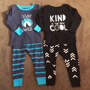 2 pair boy long sleeve pj’s